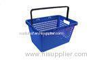 28L Blue PP Plastic Shopping Baskets With Handles For Supermarkets / Stores