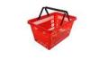 Supermarket Retail Plastic Shopping Basket Red / Hand Held Shopping Baskets