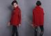 Red Long chunky turtleneck sweaters for women , Winter Cable Knit Sweater in XS L XL XXL Size