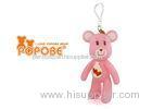 Wedding Gifts 5 Inch Plastic POPOBE Pink Bear / Promotional Key Chain