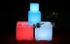 Light Up Plastic Cube Stools Commercial Outdoor LED Garden Furniture