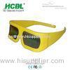 Yellow Large Frame Girls Read 3D Glasses For Movie / TV With Logo Printing