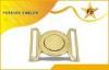 Two-Pieces Zinc Alloy Metal Belt Buckles Two-Tone Plating For Men