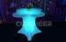 Blue Color Flower Shape LED Bar Table Lithium Battery Powered Salon Furniture