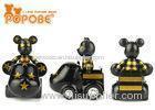 Wheels Rotatable 2'' PVC POPOBE Bear Toy Car For Table Decor
