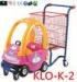 Red Powder Coated Pushing Kids Shopping Carts With Toy Car / Shopping Trolley For Kids