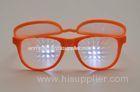 Orange Frame Plastic Diffraction Glasses With 0.65mm Thickness Lens