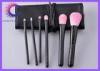 Professional makeup brush sets 6pcs with leather case black pocket