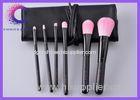 Professional makeup brush sets 6pcs with leather case black pocket