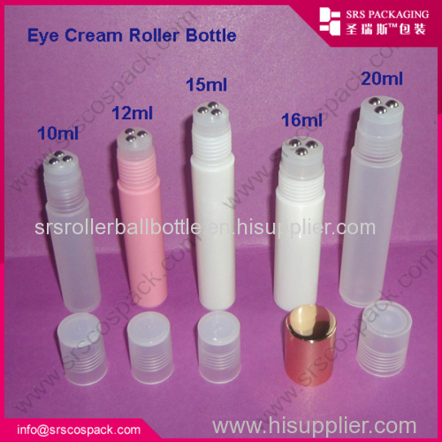 Plastic roller ball bottle with three ball