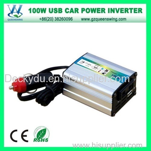 QueensWing Portable DC12V to AC220V 100W Car Power Inverter With USB Port