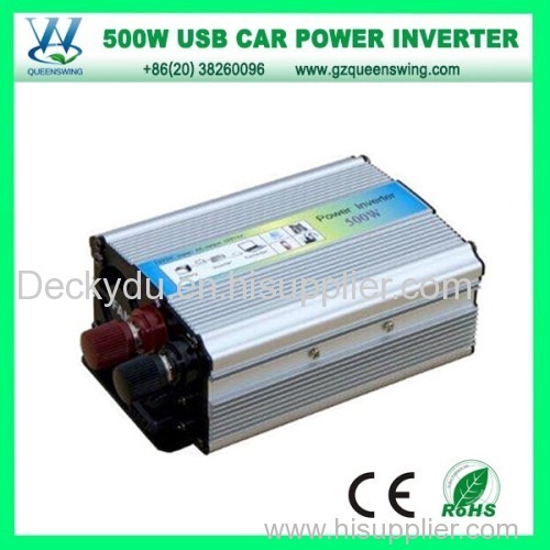 QueensWing Portable DC12V to AC220V 500W Car Power Inverter With USB Port