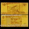 Gold Art And Craft 5000 Rouble Russian 24K Coloured Polymer Gold Banknote