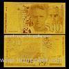 Gold Leaf Article Craft Business Gift France 500 Cents Franc 24K Gold Foil Banknote