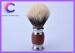 Natural rose wood handle shaving brush two band badger hair knots with chrome mental parts
