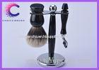 Black acrylic handle mach3 shaving set , razor and brush set with custom logo