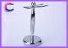 Men's grooming deluxe Chrome metalshave stand for razor and brush