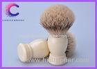 Silvertip Badger Shaving Brush by Slate Shave 20mm Wide Knot white Handle and silvertip badger hair