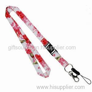 Heat transferred neck lanyards with mobile strip