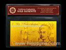 20 Pound British,24K GOLD Engrave BANKNOTE With COA Gold Paper Money