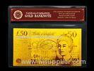 50 Pounds 24K Gold Banknote Plated,Pure 99.9% Gold Foreign Money