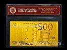 500 European 24k Engrave Gold Banknote GOLD 999999 Plated With PVC Base