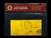 Custom New 5 AUD 24k Plated Gold Banknote COA For Value Collection