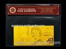 Custom New 5 AUD 24k Plated Gold Banknote COA For Value Collection