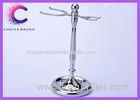 Slim chrome razor and brush stand for barber shop , stainless steel shaving stand