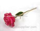Valentines day gifts red real rose flower 24k gold foil dipped