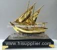 Artistic Engrave Golden Plated Metal Ship Model / Souvenir Gifts