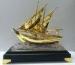 Artistic Engrave Golden Plated Metal Ship Model / Souvenir Gifts
