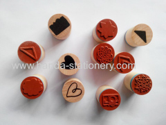 Custom logo kids DIY craft rubber wooden stamp