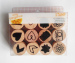 Custom logo kids DIY craft rubber wooden stamp