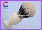 Fan shape finest badger shaving brush with faux ivory handle men's grooming tool