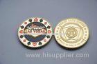 Silk screen 24k Gold Coin , Iron / Brass / Copper Commemorative Coins