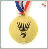 Engrave zinc alloy sports medal with ribbon and customer logo