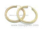 Fashion 50mm Mens Stainless Steel Hoop Earrings With Craved Snake Line Link