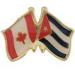 Canada flag metal Custom Badges , sandblasted flag pin badge