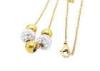 Removable Diagonal Shamballa Stainless Steel Ball Chain Necklace Gold Plated