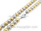 Three Tone Stainless Steel Ball Chain Necklace Gold Link Chain Fashion Mens Jewelry