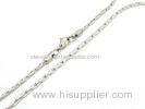 Mens 316 Stainless Steel Chains 4 Side Oval Link Necklace Fashion Silver Jewelry