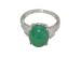 Oval Green Jade 925 Sterling Silver CZ Rings