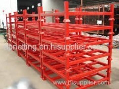 warehouse storage steel stacking rack pallet cage/metal removable posts Foldable stack storage tire pallet factory