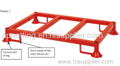 warehouse storage steel stacking rack pallet cage/metal removable posts Foldable stack storage tire pallet factory