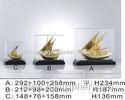 Engrave Arab Business boat Metal Golden Ship Model with 24k gold plating