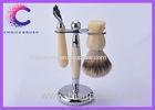 Customized Faux ivory handle badger shaving brush set and mach 3razor