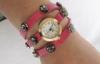 Lady Leather Wristband Watch Quartz Analog watch With Rhinestone