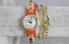 Fashion Leather Wristband Watch , Girls Gift Watch With Rhinestone