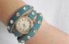 Punk Style Leather Strap Watch Custom Wrap Around Wrist Watch